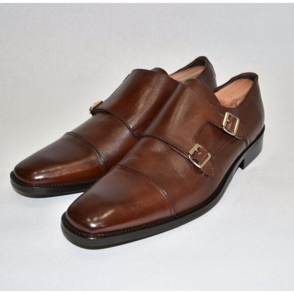 New! To Boot New York \'Morgan\' Double Monk Strap Marrone Brown Sz 10 $325 DD222A